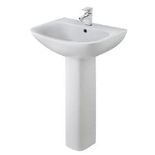Image of Hilderstone Modern 1 Tap Hole Basin and Pedestal - 545mm
