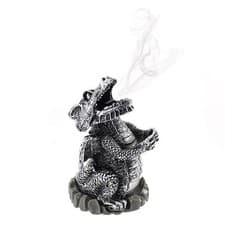 Image of Silver Dragon Incense Cone Holder