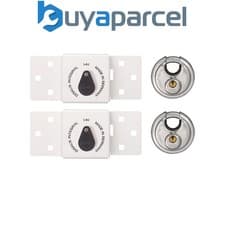 Image of Abus 0077124 141/200 Diskus Integral Van Lock White & 26/70mm Padlock Twin Pack