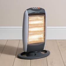 Image of Daewoo 1200w Oscillating Halogen Heater Black 3 Heat Settings Portable Freestand