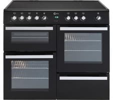 Image of FLAVEL Milano 100 MLN10CRK 100cm Electric Range Cooker Ceramic Hob Black Chrome