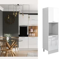 Image of Tall Oven Housing Unit Kitchen Single Oven 600mm Cabinet White High Gloss Ella