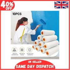 Image of 10PCS Mini Foam Paint Roller Sleeves 4" 100mm Sponge Refills Decorating UK