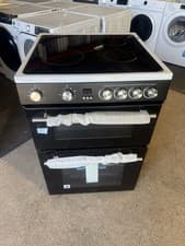 Image of Hisense HDE3211BBUK Double Oven Electric Cooker with Ceramic Hob Black/white hob