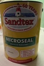 Image of Sandtex Smooth Masonry Paint 5 Litre Chalk Hill. Brand New Sealed