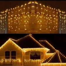 Image of CHRISTMAS LED WARM WHITE SNOWING 480 ICICLE PARTY WEDDING XMAS OUTDOOR LIGHTS