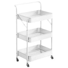 Image of 3 Tier Storage Trolley Cart on Wheels Kitchen Bathroom Laundry Narrow Space Rack