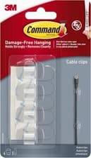 Image of Command Clear Round Cord Clips, 4 Clips and 5 Adhesive Strips, Transparent - Da