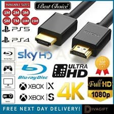 Image of HDMI CABLE HIGH SPEED LEAD HDTV ULTRA UHD 1M 2M 3M 5M 7M 10M 15M PREMIUM 4K 2.0