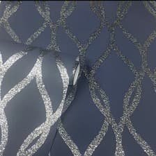 Image of Arthouse Sequin Trellis Navy & Silver Glitter Wallpaper 921804 – Paste the Wall