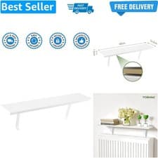 Image of White Radiator Shelf 60CM, 24x6 inch Floating Radiator Shelf, Shelf over Radi...