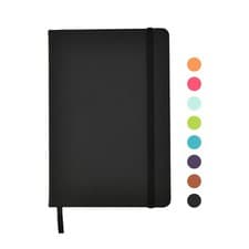 Image of Classic A5 Notebook Hardback Cover & Ribbon Marker with Elastic Closure Diary