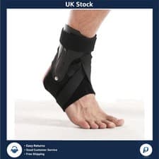 Image of Professional Ankle Stabilizer Brace Three Way Sprain Support Black Large 1PC