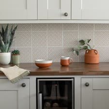 Image of d-c-fix Lina Beige 15.25 x 15.25cm Self-adhesive Vinyl Wall Tiles