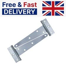 Image of 2 Tee Hinges 8/10/12/14/16" inch Medium Duty T Hinge Door Gate Shed Silver Pair