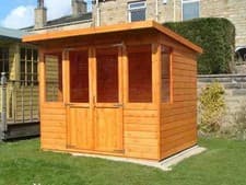 Image of Wooden Summer House 8x6 Fully T&G Outdoor Garden Room Pent Shed Summerhouse Hut