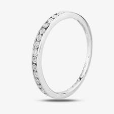 Image of 9ct White Gold 0.05ct Diamond Half Eternity Ring TH012525112163
