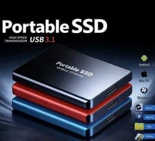 Image of 2 TB External Solid Drive, Fast Data Transfer Large Capacity Storage Hard Drive