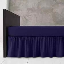 Image of Plain Fitted Base Valance Sheet Poly Cotton Bed Skirt Single Double Super King