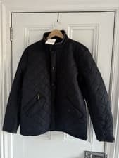 Image of Barbour Powell Quilted Navy Jacket Size L BNWT RRP £199