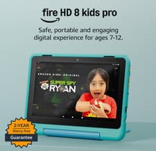 Image of Amazon Fire HD 8 Kids Pro Tablet (newest gen) 32GB 8” HD 3GB RAM Ages 6-12