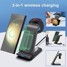 Image of 3in1 Wireless Charging Station For Samsung Galaxy Watch 6 S23 Ultra S22 Z Flip 5