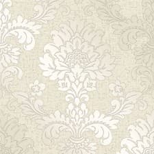 Image of QUARTZ GLITTER GOLD CREAM DESIGNER DAMASK VINYL WALLPAPER FINE DECOR FD41970
