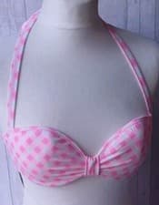 Image of NEW Boux Avenue Pink Mix Hollywood Gingham Bow Bikini Top Various Sizes