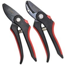 Image of Wilkinson Sword Pruning Bypass Secateurs & Anvil Set - Carbon Steel Blades