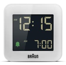 Image of Braun Digital Travel Alarm Clock with Snooze, Compact Size, Negative LCD Disp...