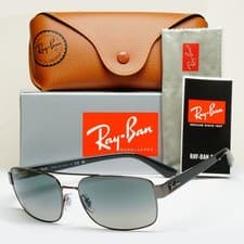 Image of Ray-Ban Sunglasses Gunmetal Grey Square Pilot Navigator RB 3687 002/31 61mm