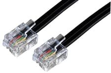 Image of 5m RJ11 to RJ11 Telephone Extension Cable Lead Broadband ADSL Modem Black
