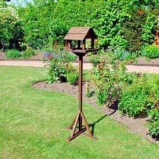 Image of Premium Wooden Bird Table Garden Feeder Feeding Station Freestanding Portable