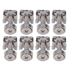 Image of 50 Sets Cage M5 Nut M5x20 Screw Kit Nickel Plated Iron Metric Square Hole Rack
