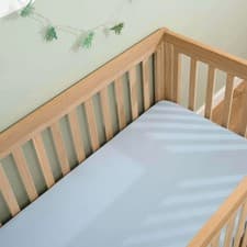 Image of clair de lune fitted cot bed sheets blue 100% cotton 140 x 70cm twin pack