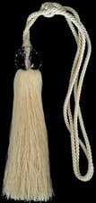 Image of SILKY TASSEL CRYSTAL MOULD CURTAIN TIEBACK, COL CREAM, X1, ART 10117, FREE P&P