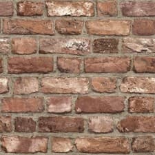 Image of 3D Effect House Brick Wallpaper Slate Stone Textured Vinyl Paste Wall Red Grey