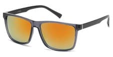 Image of Fashion Classic Square Sunglasses Crystal Smoke & Black Frame Orange Mirror Lens