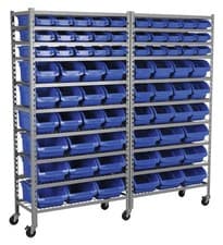 Image of Sealey Mobile Bin Storage System with 72 Bins