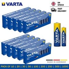 Image of VARTA Industrial Pro AA & AAA Alkaline Batteries 1.5v LR6 LR03 Lasting Batteries