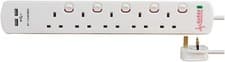 Image of PRO ELEC PELB1966 – 5-Gang Switched Surge-Protected Extension Lead with USB, 2