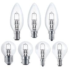 Image of Eco Halogen 42W = 60W Energy Saving Golf Ball or Candle Light Bulbs Very Bright
