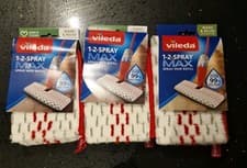 Image of Vileda 1 2 Spray MAX Mop Refill 3 Pack Microfibre Machine Washable MultSurface