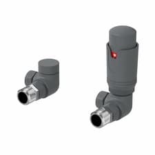 Image of Thermostatic Radiator Valves TRV Heated Towel Rail Angled Corner Straight Valve