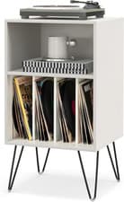 Image of Record Player Stand, Wooden Turntable Stand End Sofa Side Table with 5 Shelves f