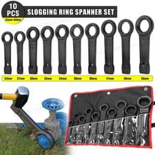 Image of Ring Slogging Wrench 45# Steel Rust Prevent Single Ring Box End Striking Spanner
