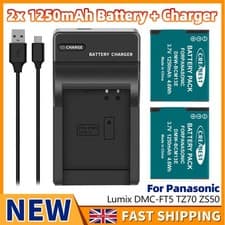 Image of 2x DMW-BCM13 Battery For Panasonic Lumix DMC-LZ40 TZ55 TZ40 TZ57 ZS27 & Charger
