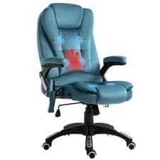 Image of Vinsetto Office Chair w/ Heating Massage Points Relaxing Reclining Blue