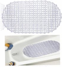 Image of Non-Slip Bath Shower Mat - Waterproof Bathroom Toilet Bubble Mat 35x50cm