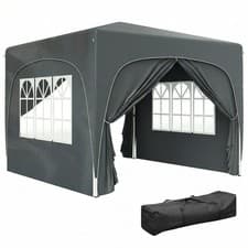 Image of Outsunny 3 x 3(m) UPF50+ Pop Up Gazebo with Sides and Carry Bag, Dark Grey
